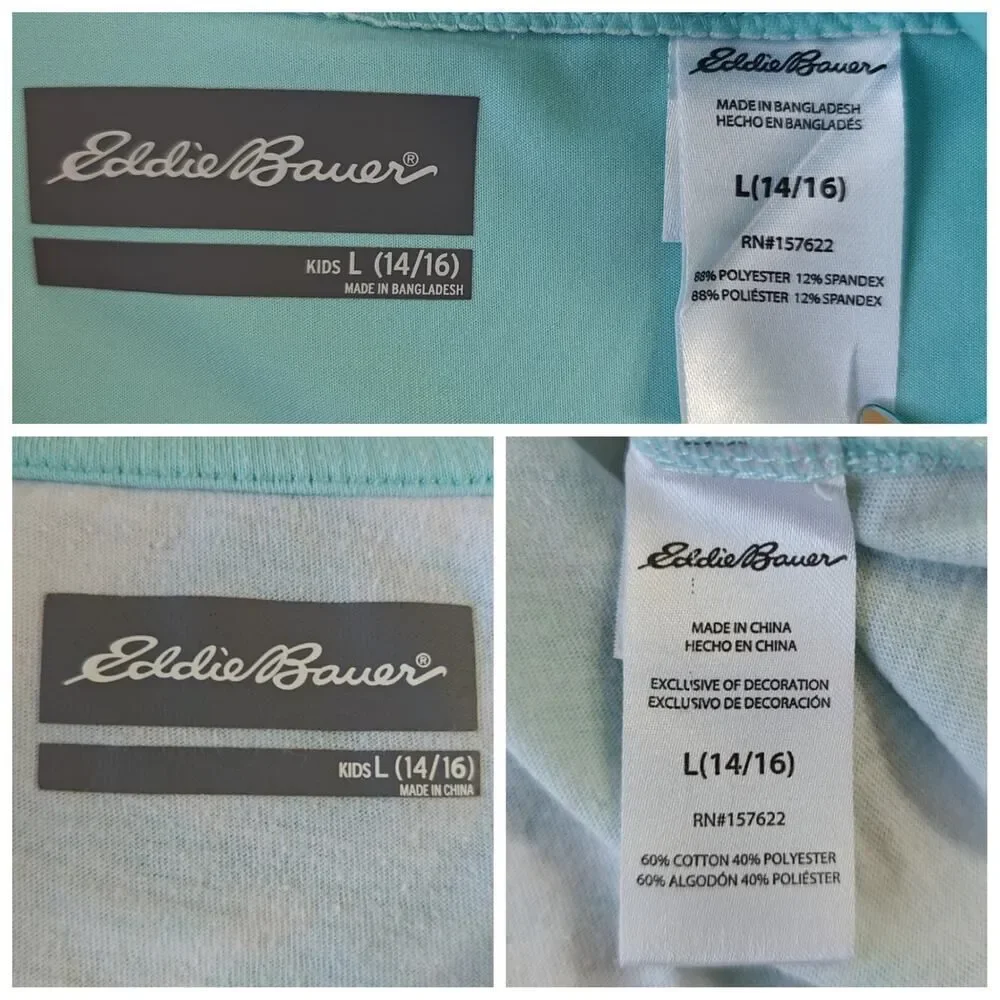 Eddie Bauer mint green graphic tee & capri legging set sz L (14/16)